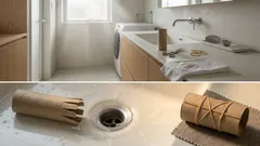 捨てる前に試して トイレットペーパーの芯で排水口のぬめりをこすり落とす簡単掃除