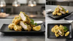 鶏むね肉がしっとり仕上がる「青のりのとり天」—にんにく生姜の下味で香りよく