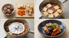 味しみ高野豆腐とちくわの煮物|干し椎茸の戻し汁でだし要らず