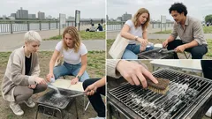 BBQの灰は捨てないで、網とコンロのベタつきが落ちる掃除術